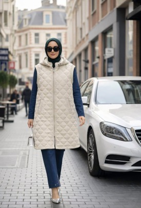 Astarlı Tak Çıkar Kapişonlu Kapitone Yelek