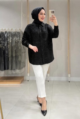 Stella Güpür Detay Gömlek