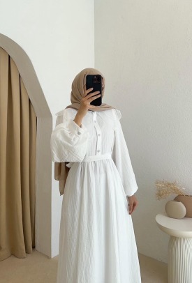 Ekru Yeni Sezon Elbise