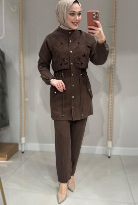 Stella Güpür Detay Pantolonlu İkili Takım