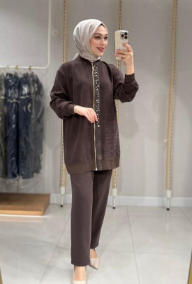 Stella Taş Detay Pantolonlu İkili Takım