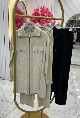 Wennew Tasarım ikili Pantolonlu Takım